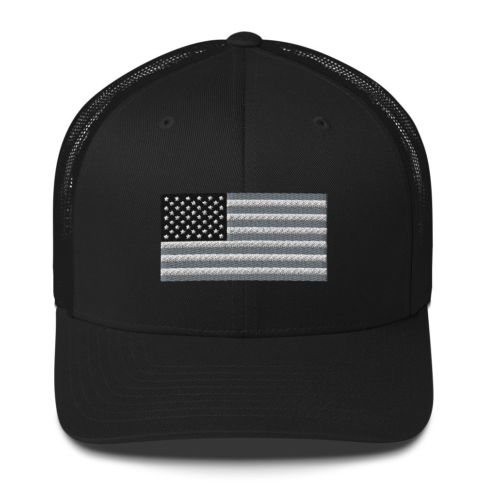 Grey US Patiotic Trucker Cap