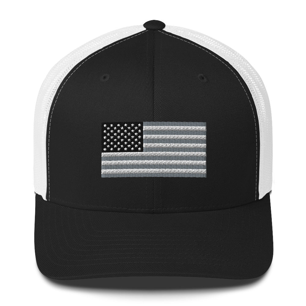Grey US Patiotic Trucker Cap