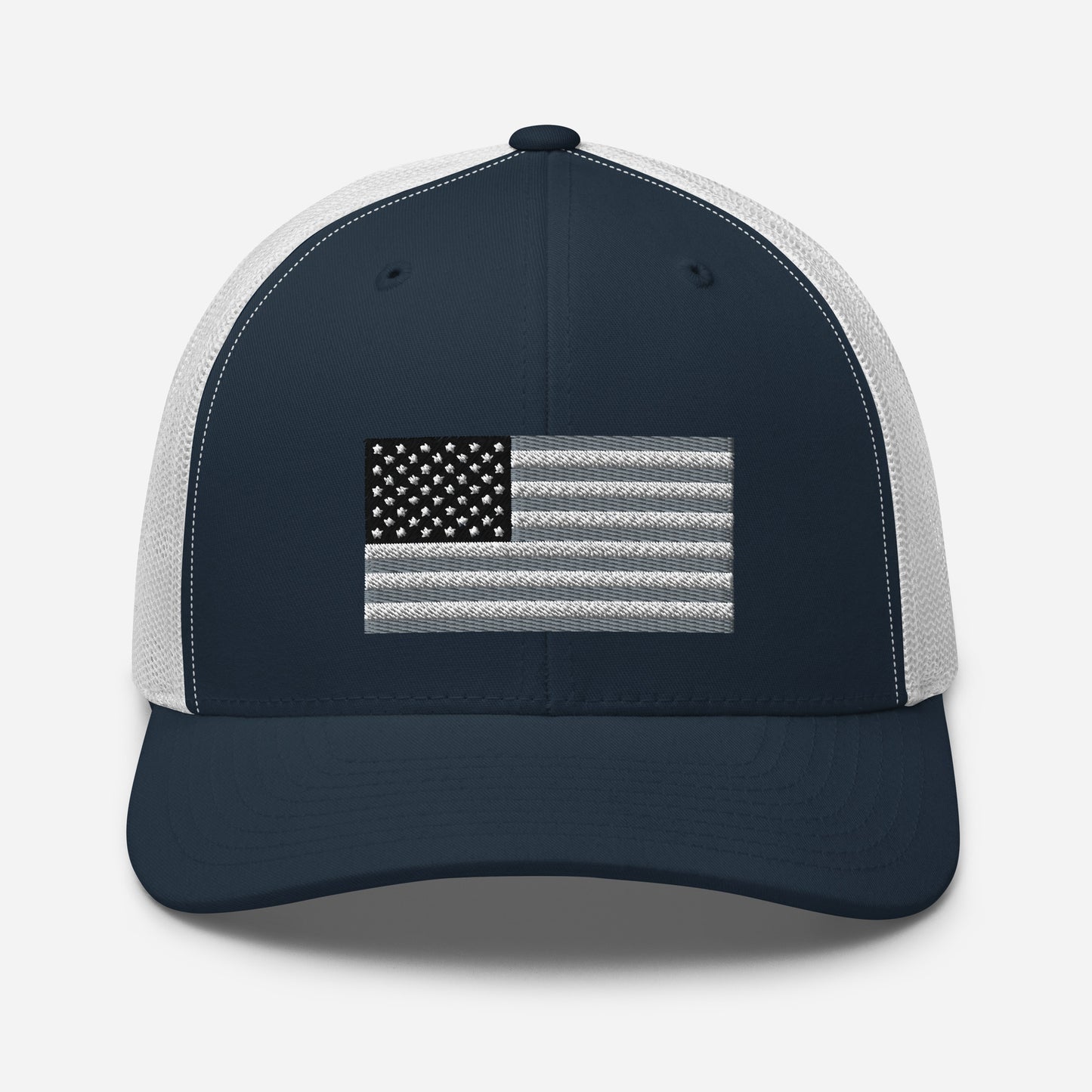 Grey US Patiotic Trucker Cap