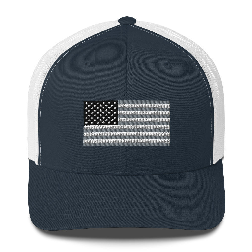 Grey US Patiotic Trucker Cap