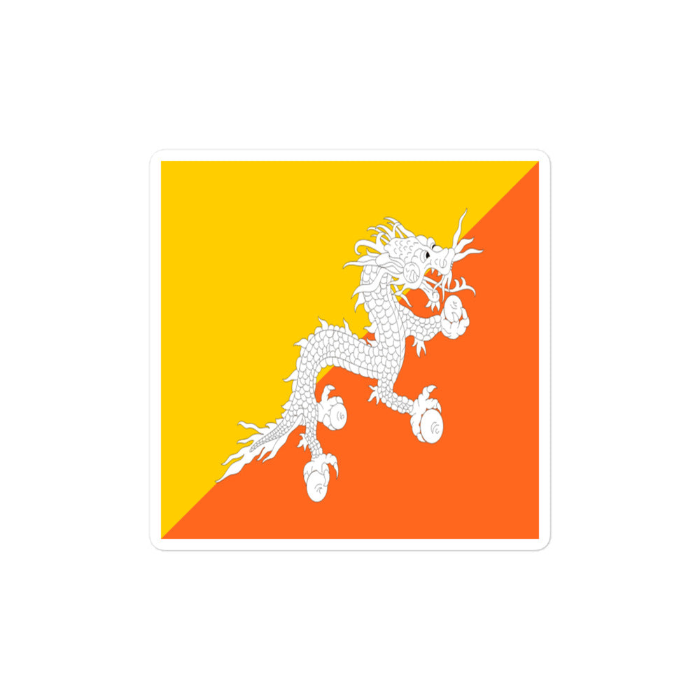 National Flag Stickers - Collection 2 Bhutan sticker-4x4