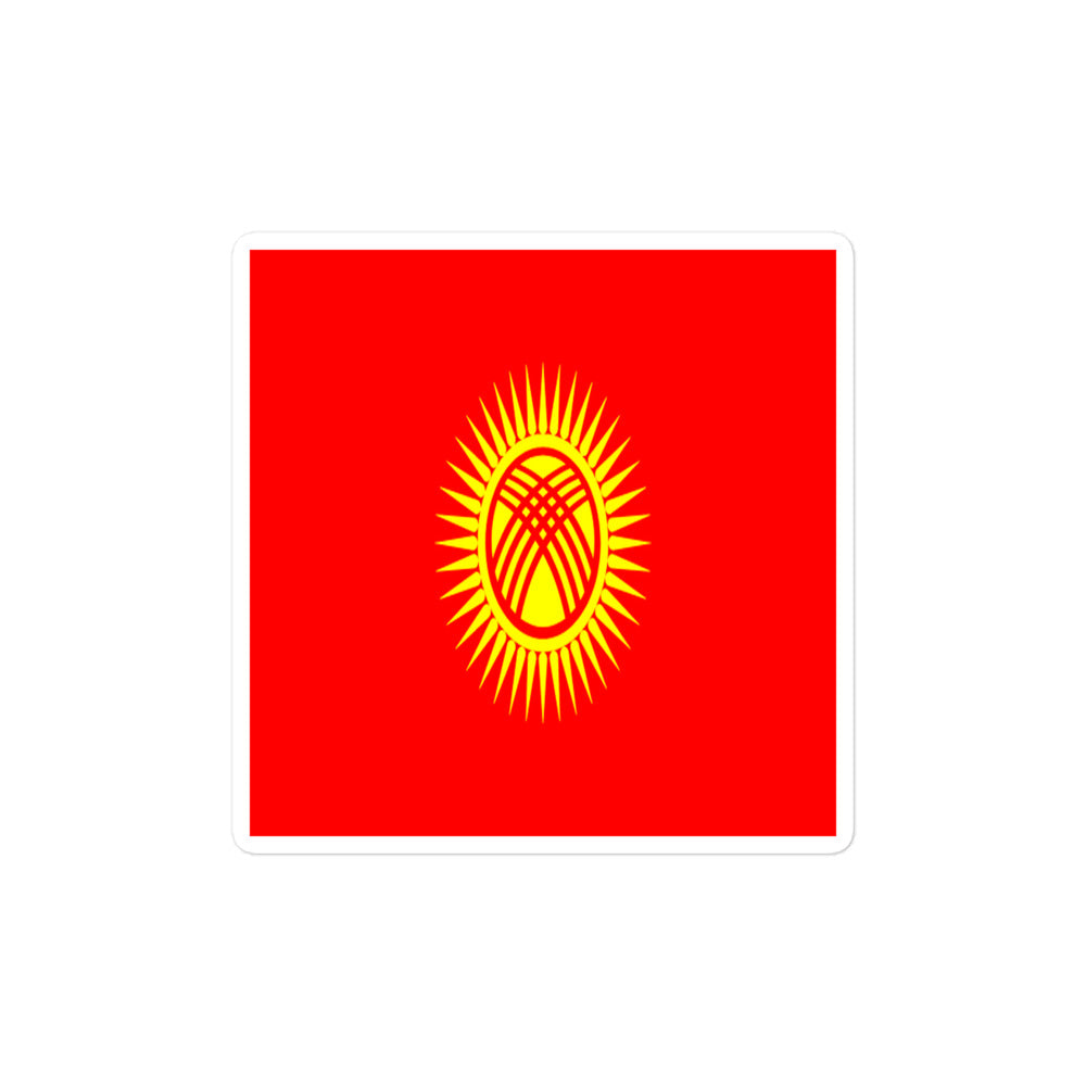 National Flag Stickers - Collection 5 Kyrgyzstan sticker-4x4