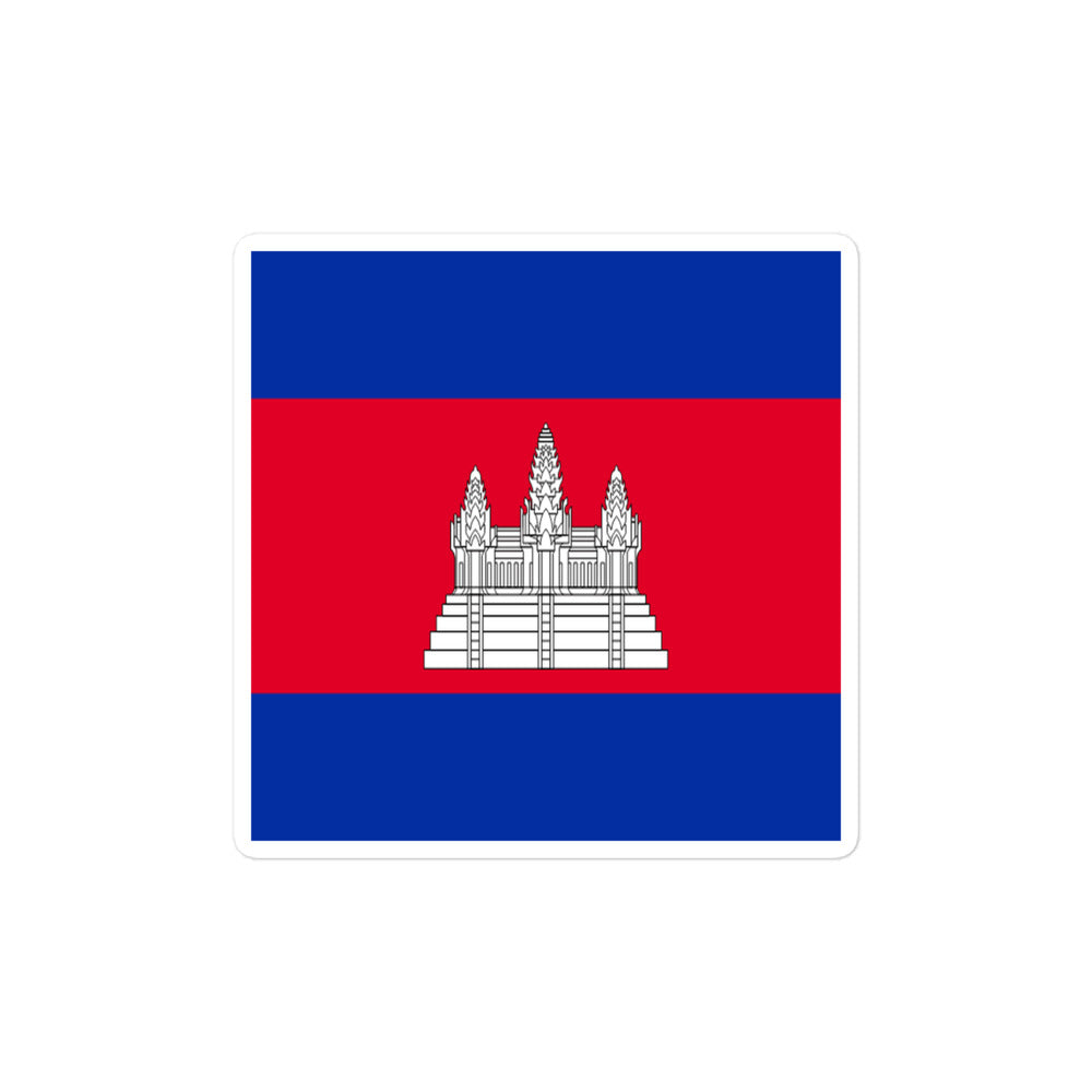 National Flag Stickers - Collection 5 Cambodia sticker-4x4