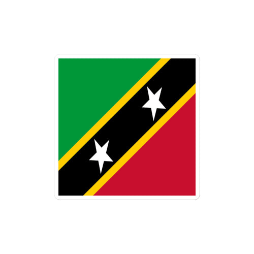 National Flag Stickers - Collection 5 St. Kitts & Nevis / 2x2 / Satin