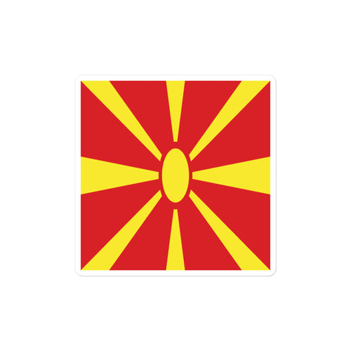 National Flag Stickers - Collection 6 North Macedonia / 2x2 / Satin