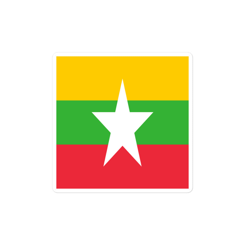 National Flag Stickers - Collection 6 Myanmar sticker-4x4