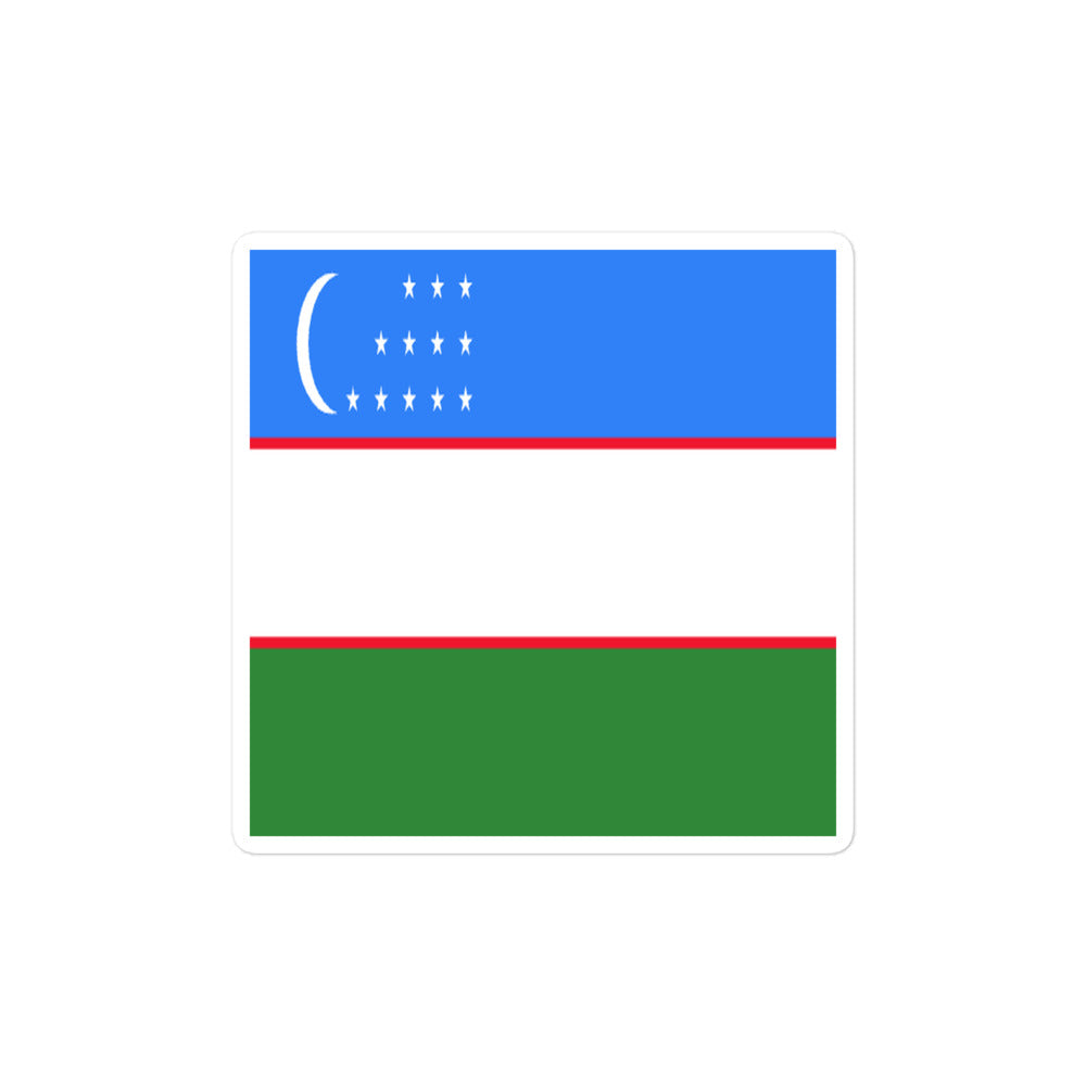 National Flag Stickers - Collection 10 Uzbekistan sticker-4x4