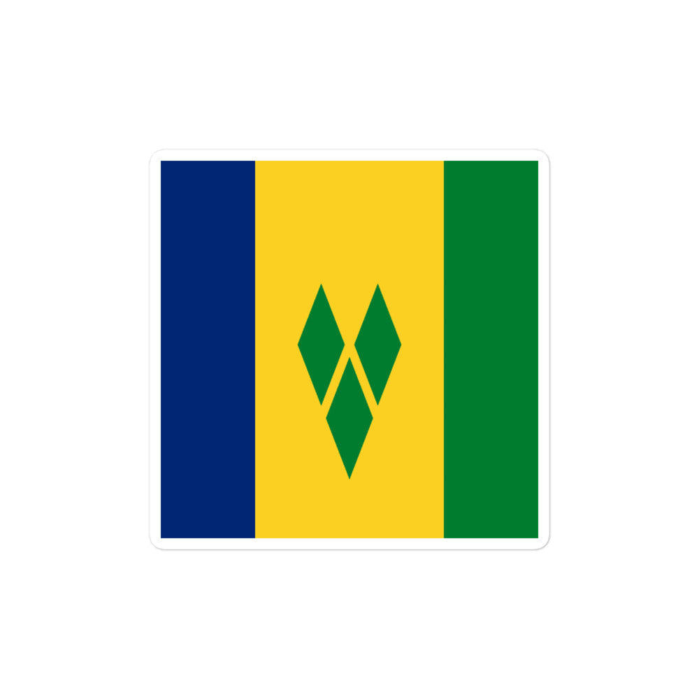 National Flag Stickers - Collection 10 St. Vincent & Grenadines sticker-4x4