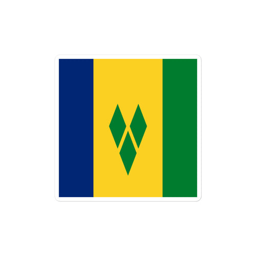 National Flag Stickers - Collection 10 St. Vincent & Grenadines / 2x2 / Satin