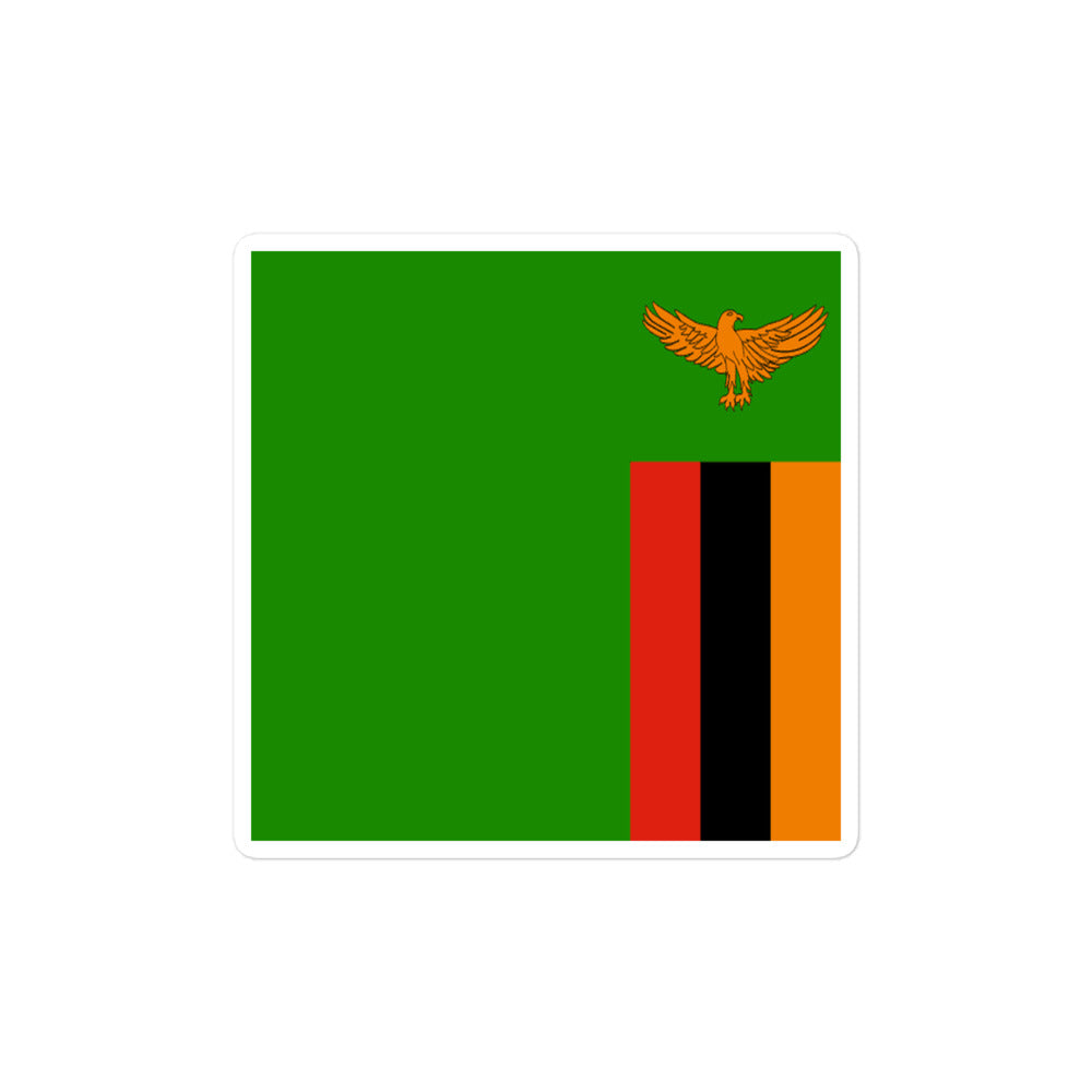 National Flag Stickers - Collection 10 Zambia sticker-4x4