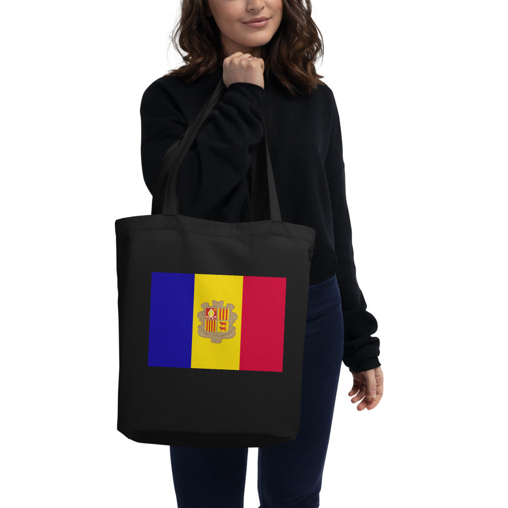National Flag Tote Bags - Collection 1 Andorra tote-black