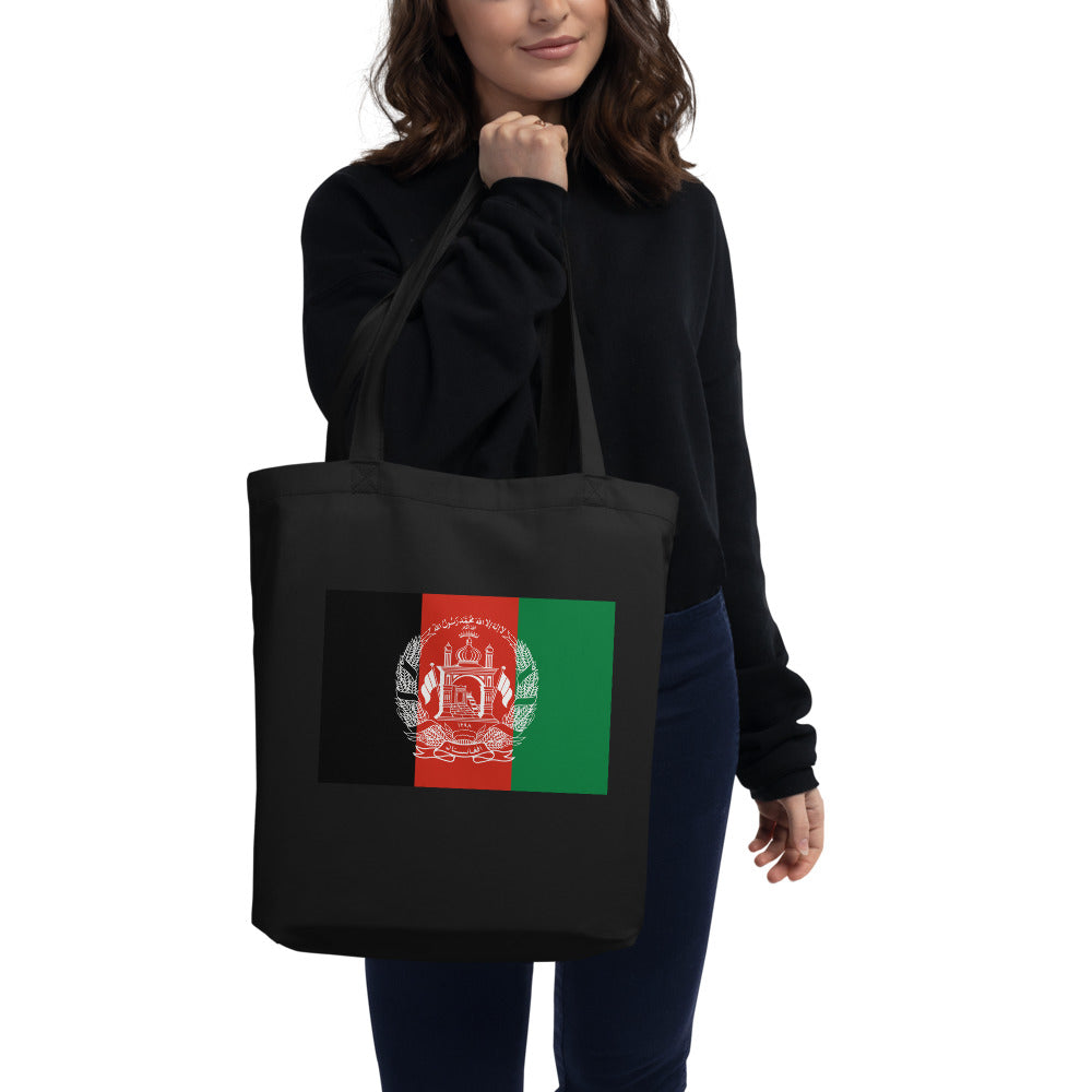 National Flag Tote Bags - Collection 1 Afghanistan tote-black