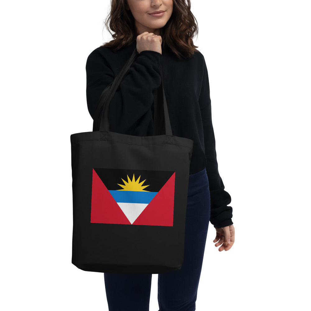 National Flag Tote Bags - Collection 1 Antigua & Barbuda tote-black