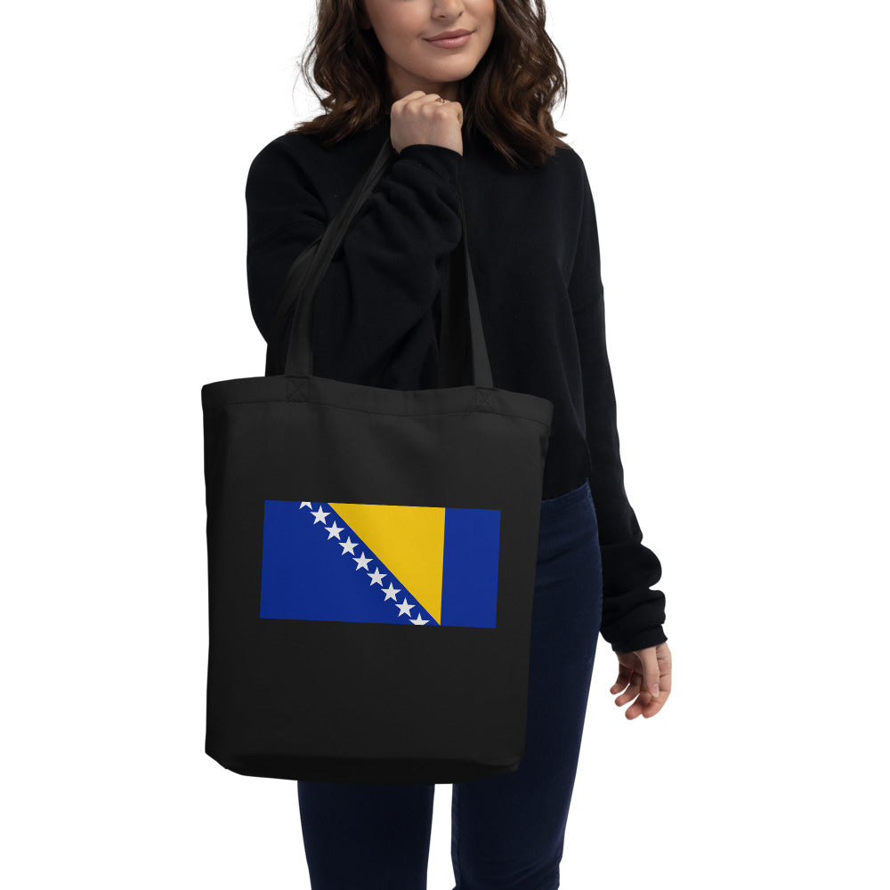 National Flag Tote Bags - Collection 1 Bosnia & Herzegovina tote-black