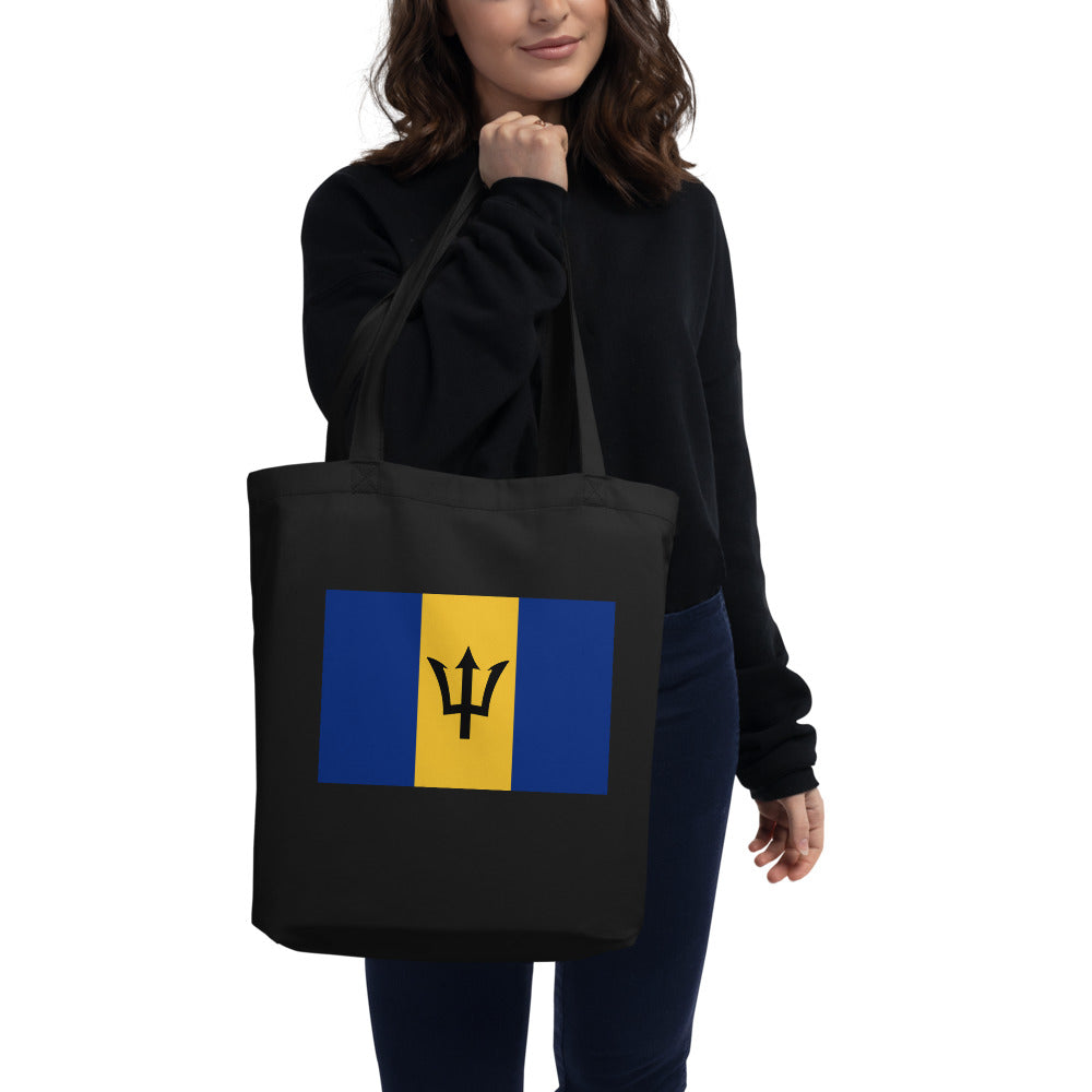 National Flag Tote Bags - Collection 1 Barbados tote-black
