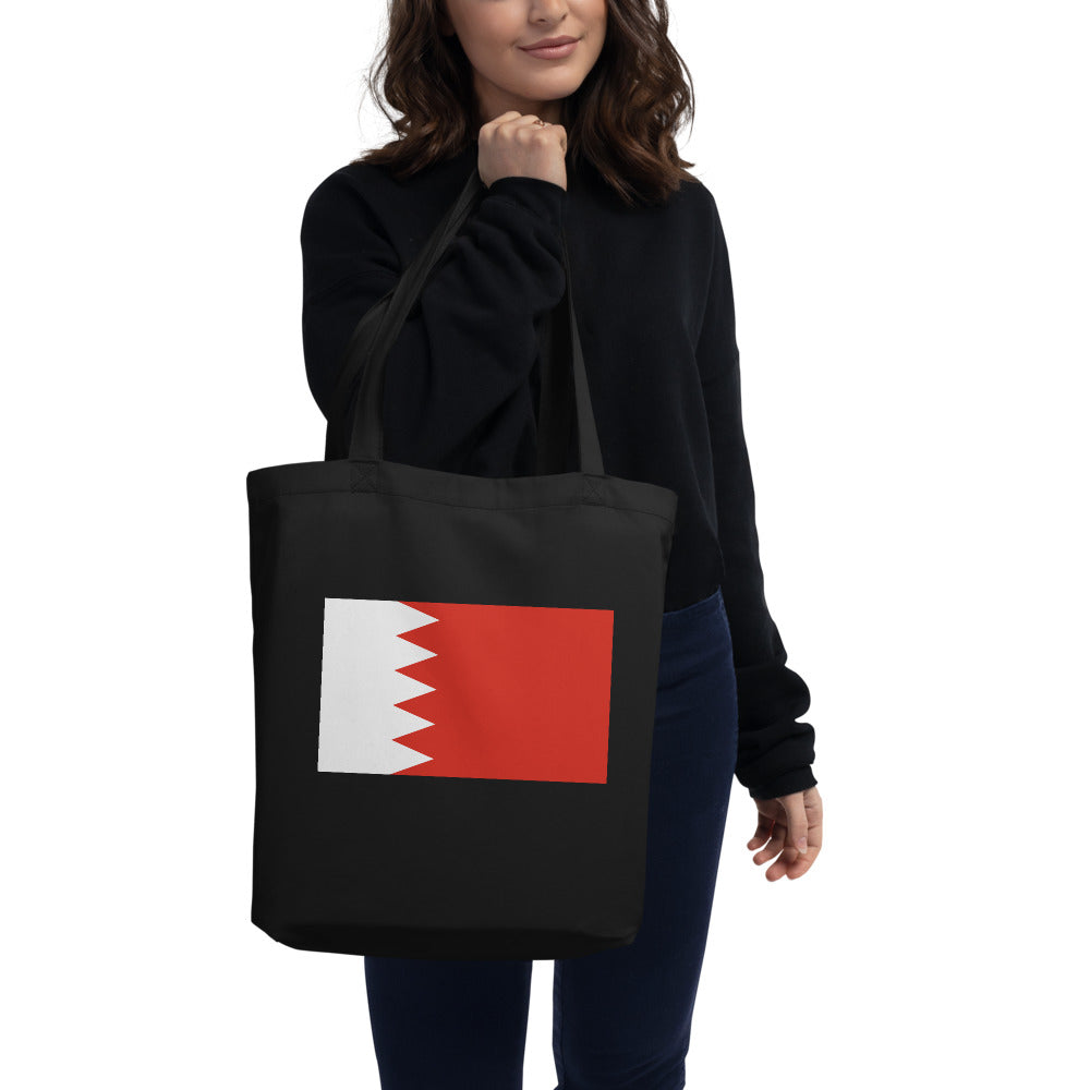 National Flag Tote Bags - Collection 1 Bahrain tote-black