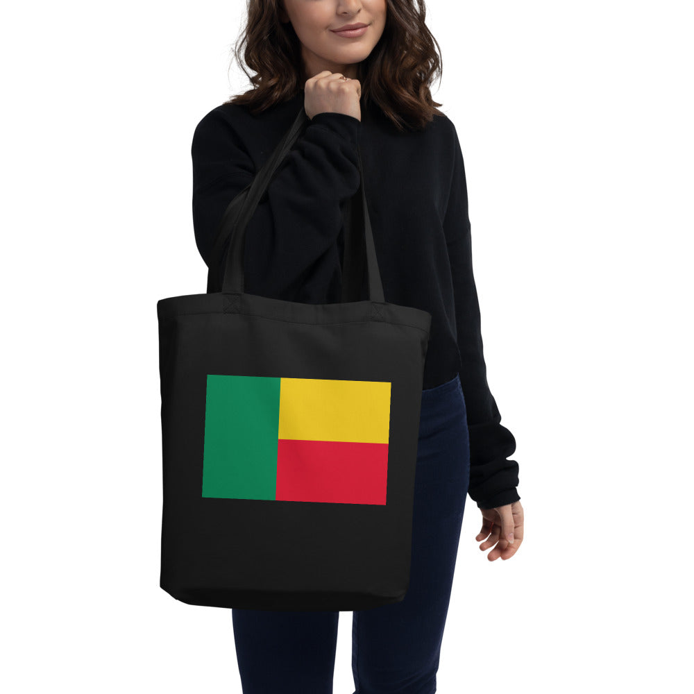 National Flag Tote Bags - Collection 1 Benin tote-black