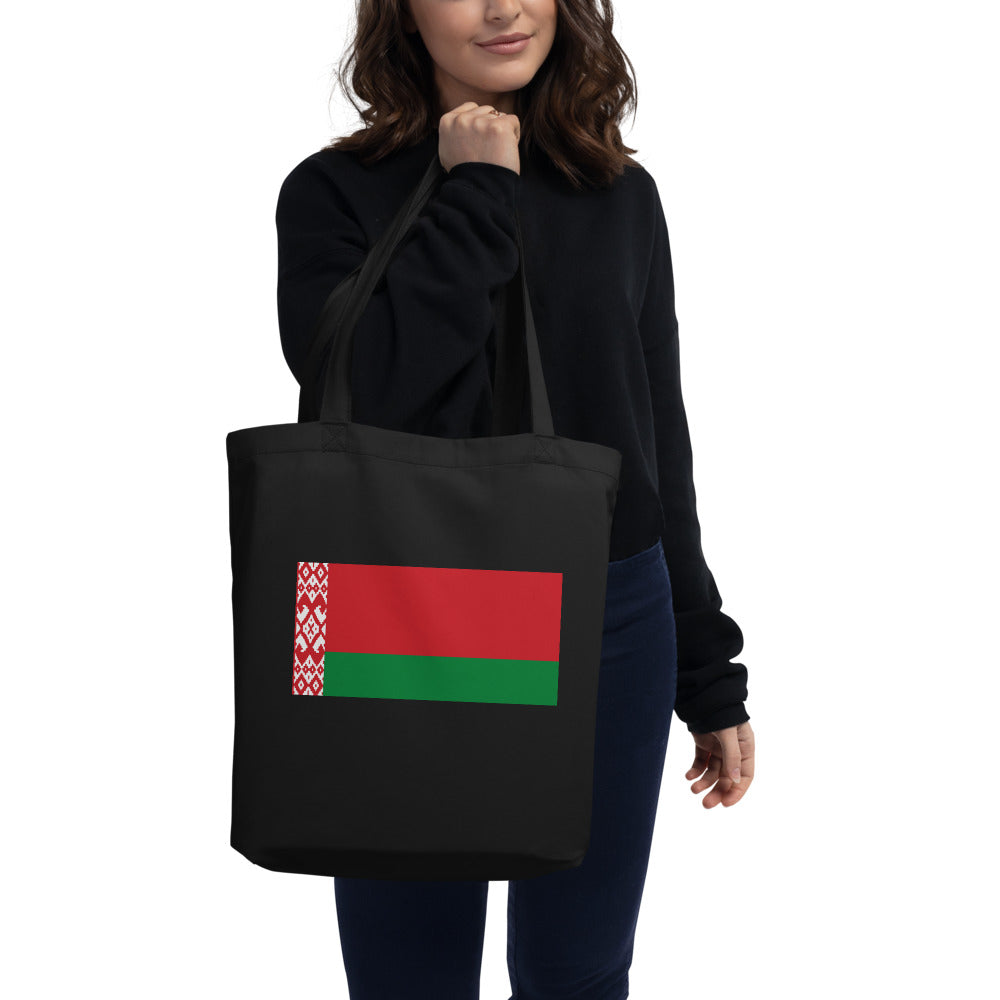 National Flag Tote Bags - Collection 1 Belarus tote-black