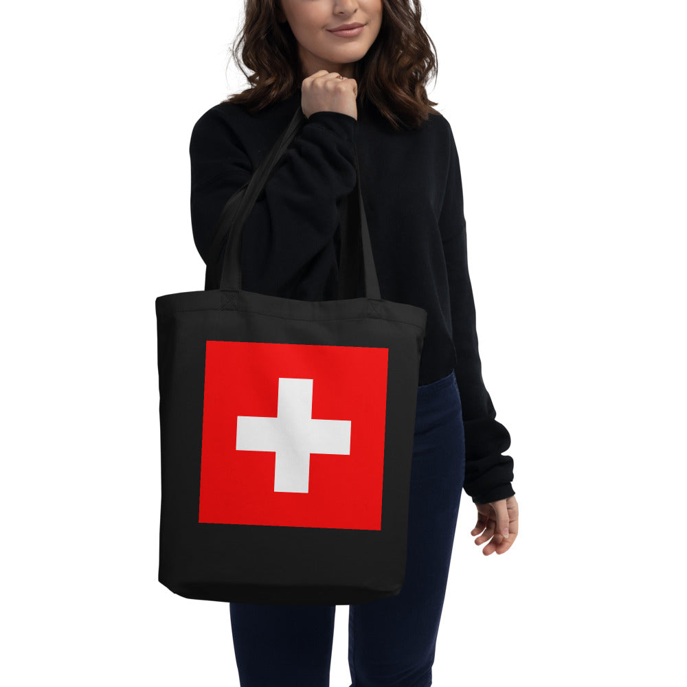 National Flag Tote Bags - Collection 1 Switzerland tote-black