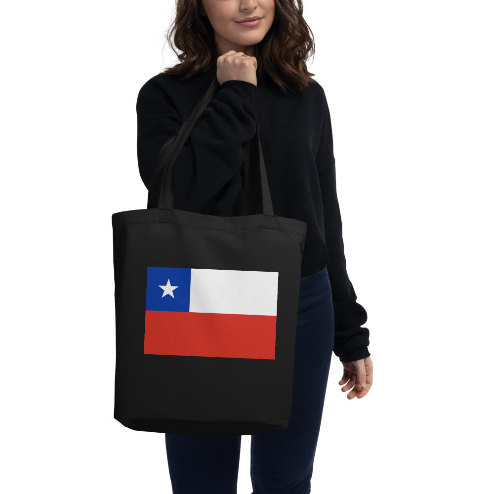 National Flag Tote Bags - Collection 1 Chile tote-black