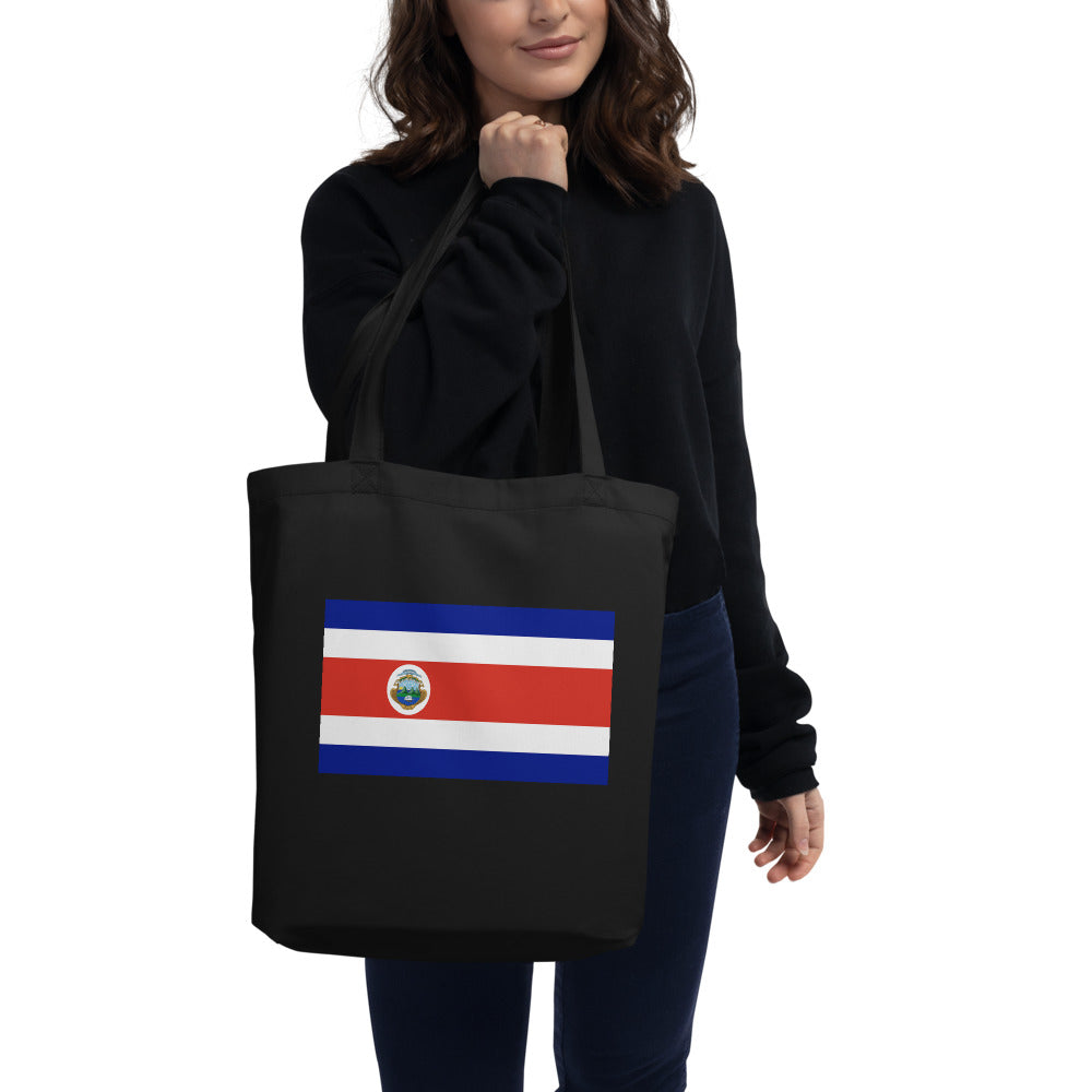 National Flag Tote Bags - Collection 1 Costa Rica tote-black