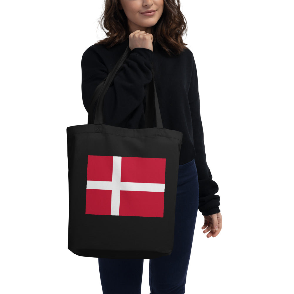 National Flag Tote Bags - Collection 1 Denmark tote-black