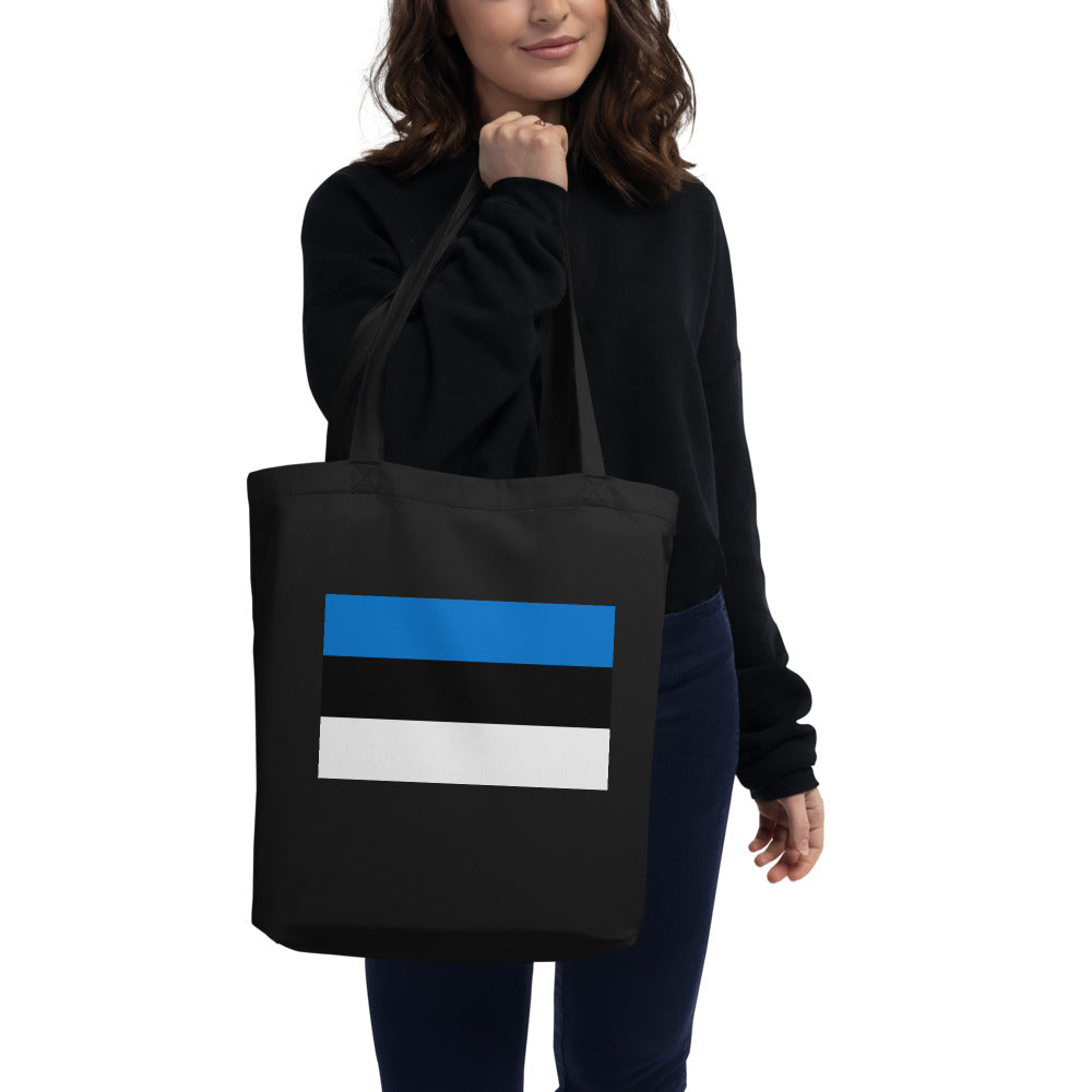 National Flag Tote Bags - Collection 2 Estonia tote-black