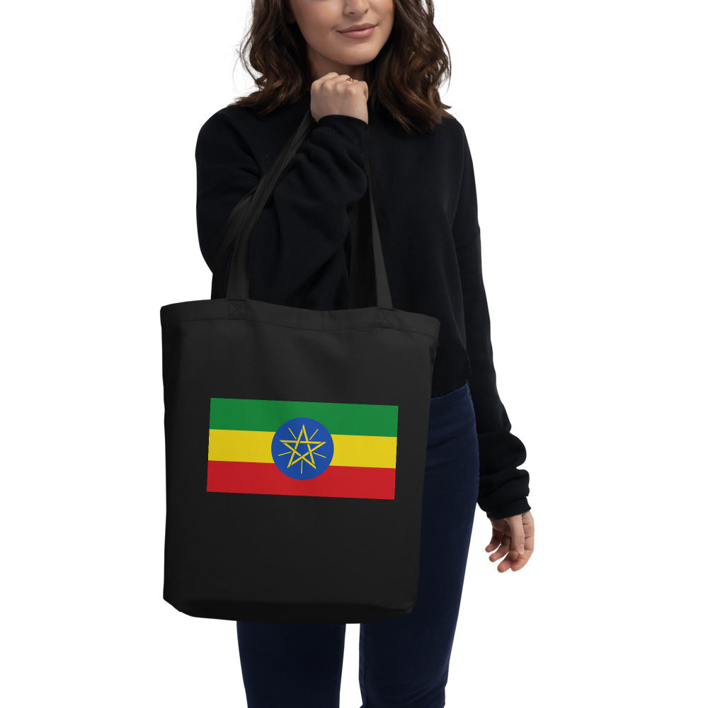 National Flag Tote Bags - Collection 2 Ethiopia tote-black