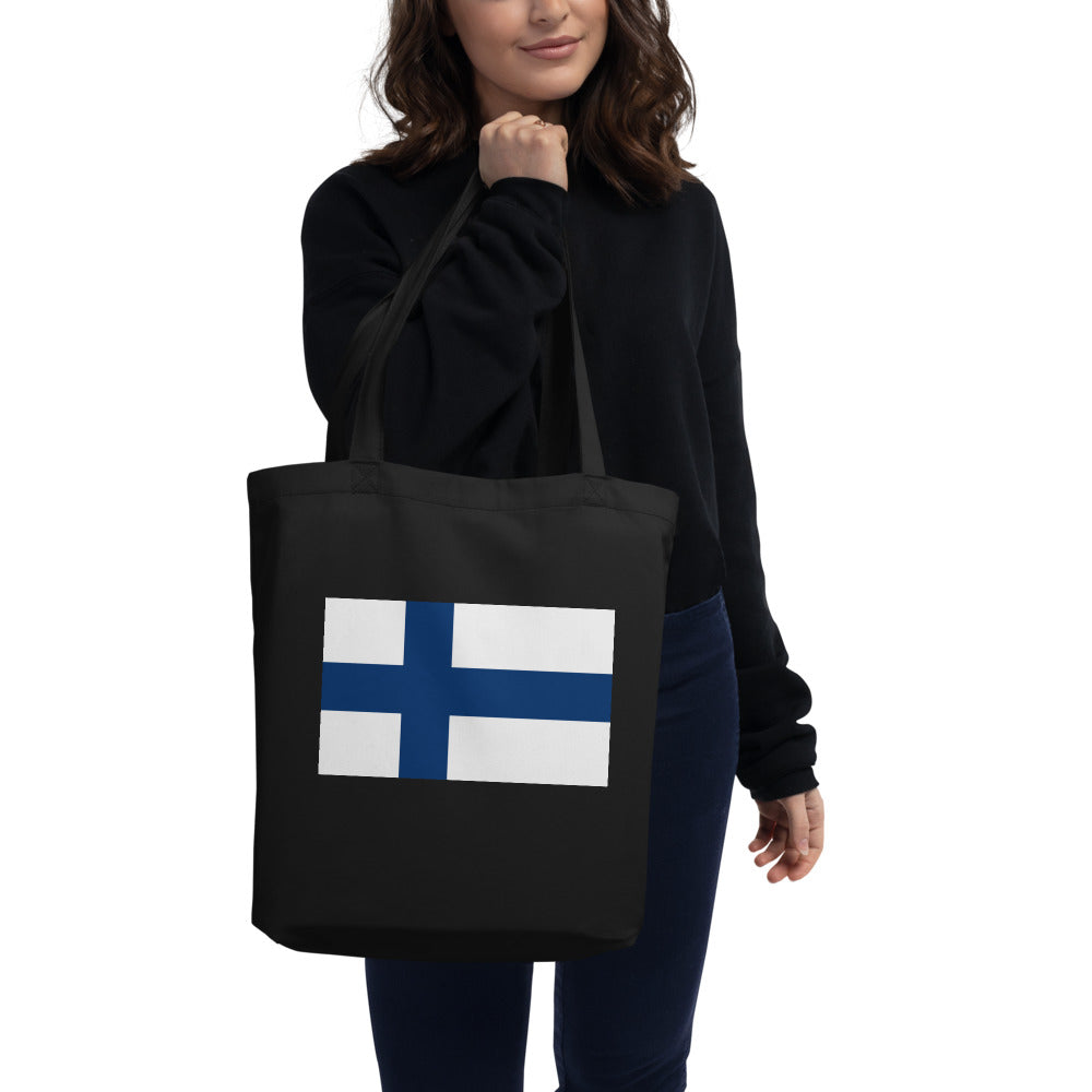 National Flag Tote Bags - Collection 2 Finland tote-black