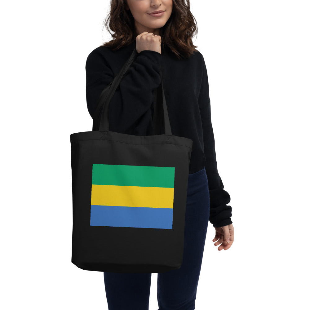 National Flag Tote Bags - Collection 2 Gabon tote-black