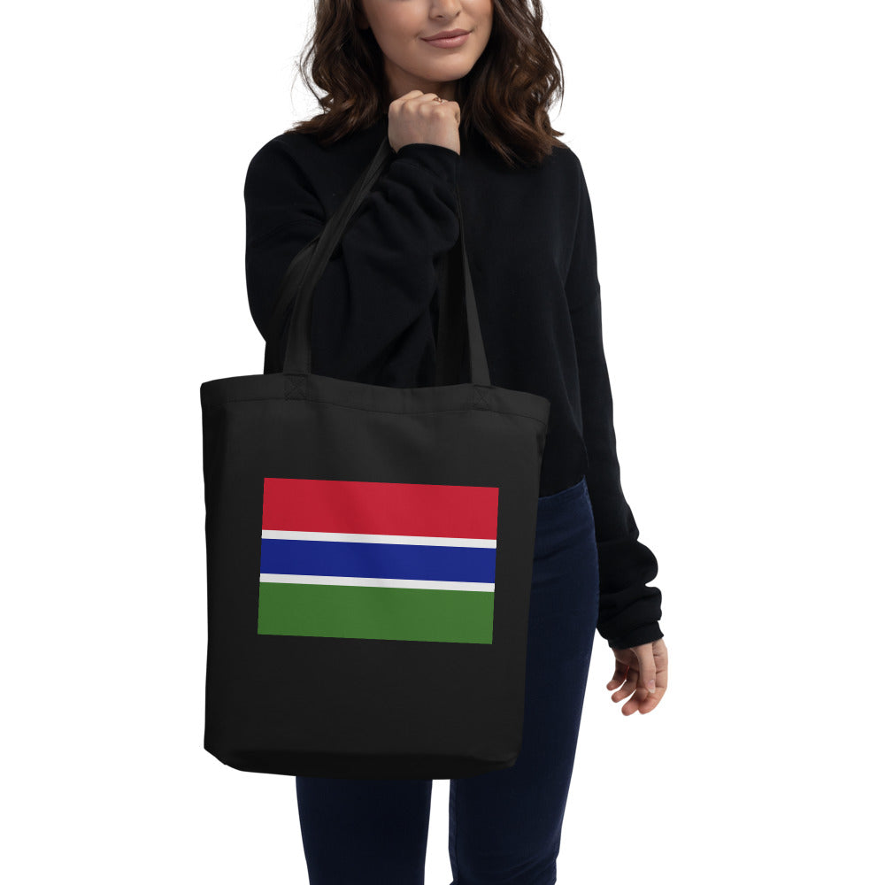National Flag Tote Bags - Collection 2 Gambia tote-black