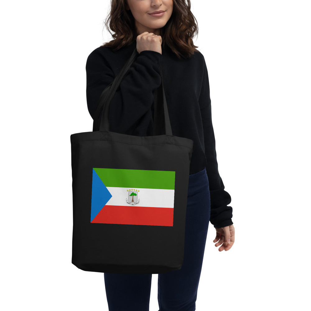 National Flag Tote Bags - Collection 2 Equatorial Guinea tote-black