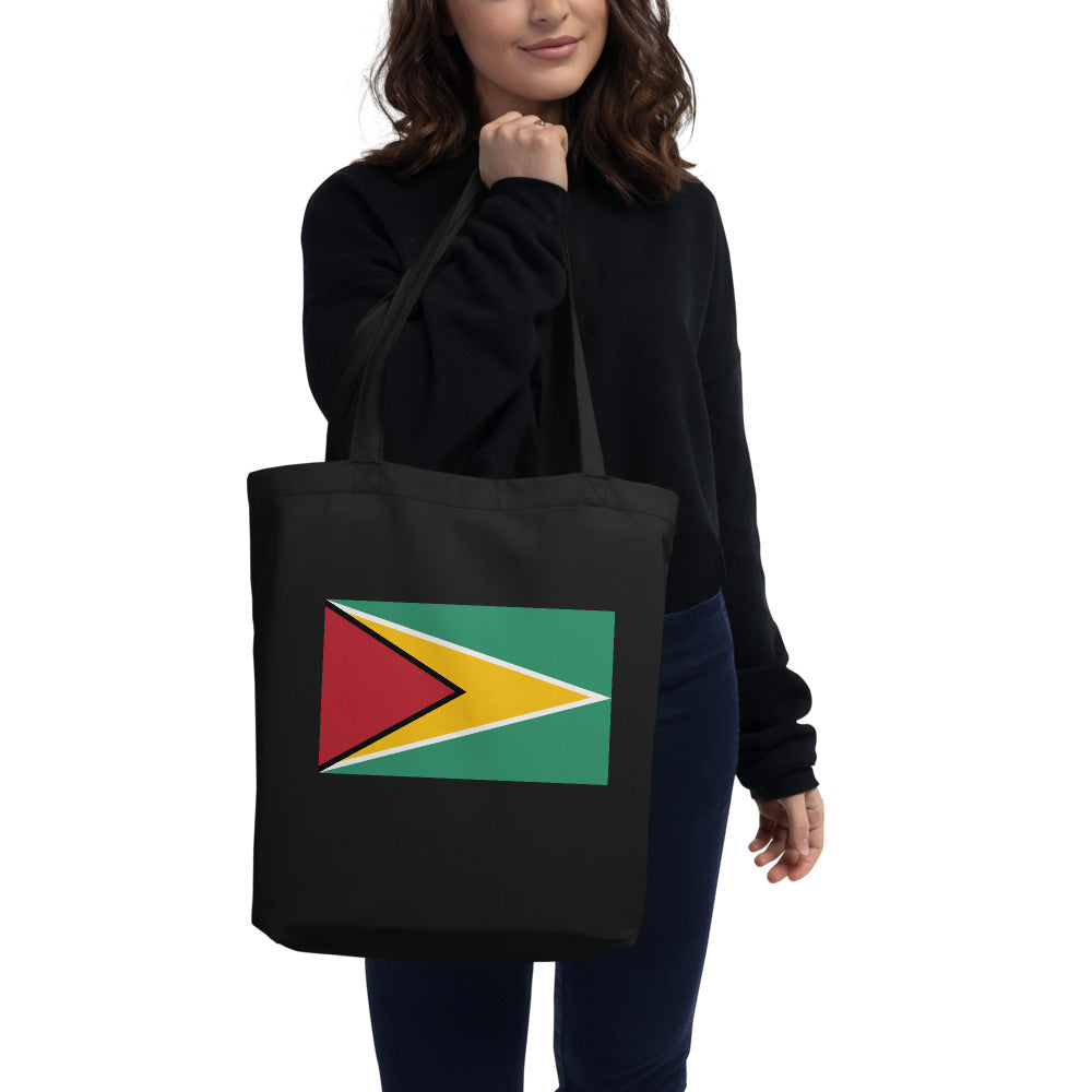 National Flag Tote Bags - Collection 2 Guyana tote-black