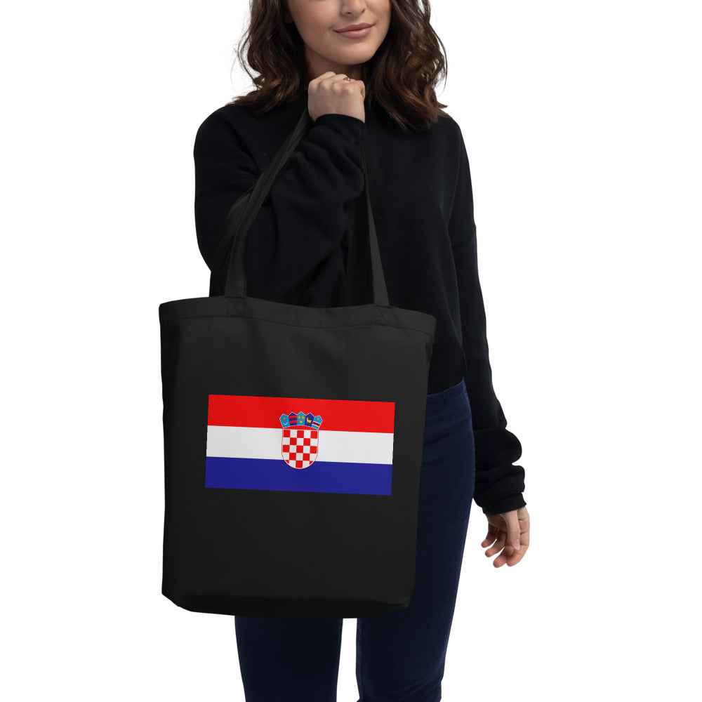 National Flag Tote Bags - Collection 2 Croatia tote-black