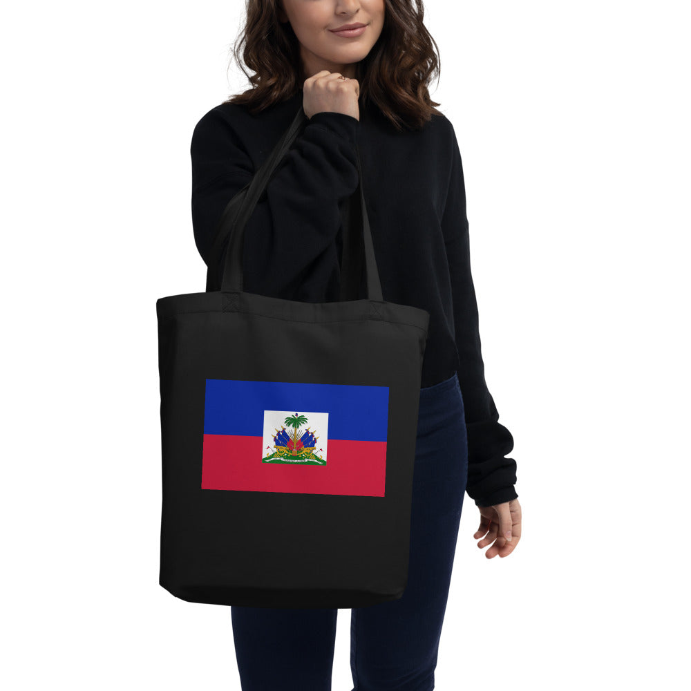 National Flag Tote Bags - Collection 2 Haiti tote-black