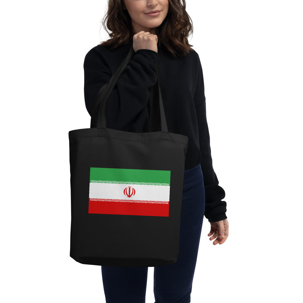 National Flag Tote Bags - Collection 2 Iran tote-black