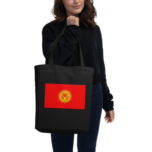 National Flag Tote Bags - Collection 2 Kyrgyzstan / One size / Black