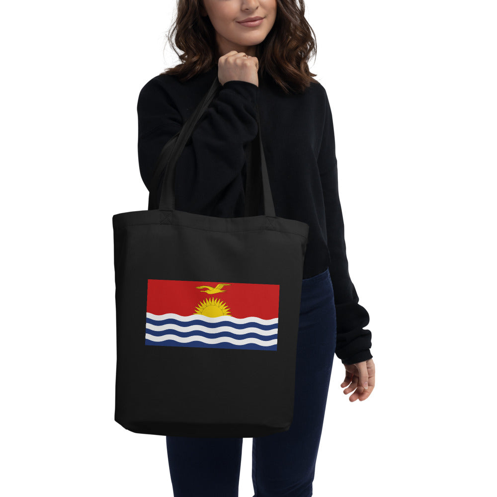 National Flag Tote Bags - Collection 2 Kiribati tote-black