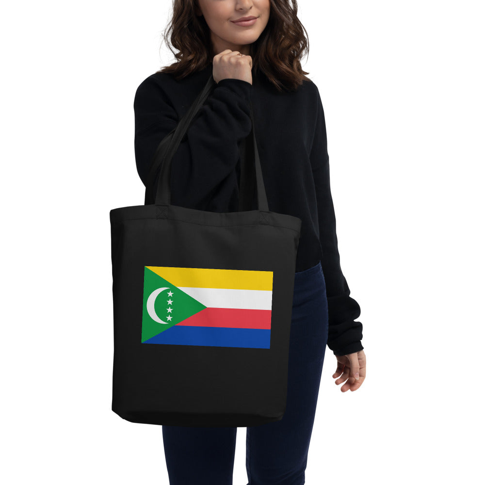 National Flag Tote Bags - Collection 2 Comoros tote-black