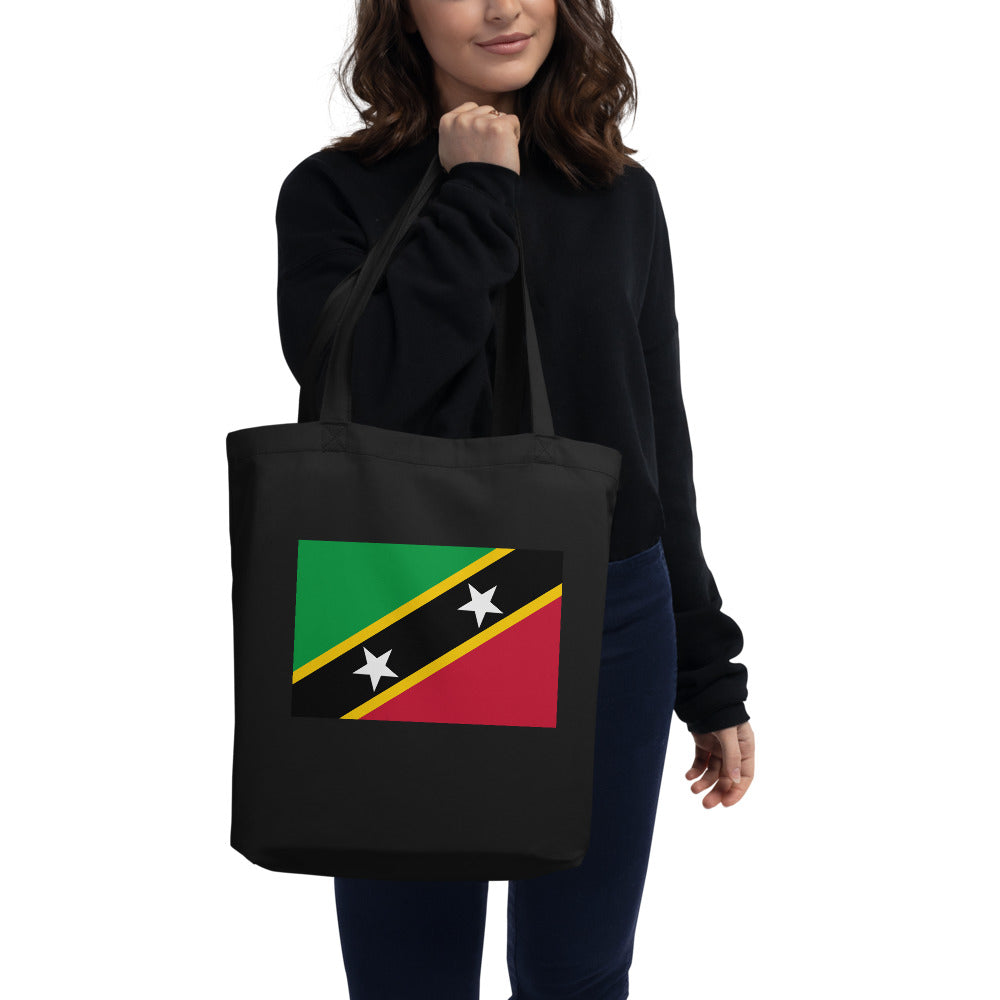 National Flag Tote Bags - Collection 2 St. Kitts & Nevis tote-black