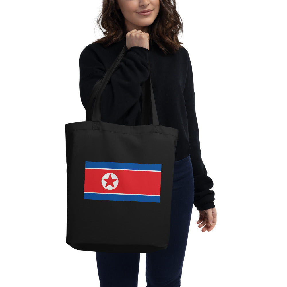 National Flag Tote Bags - Collection 2 North Korea tote-black