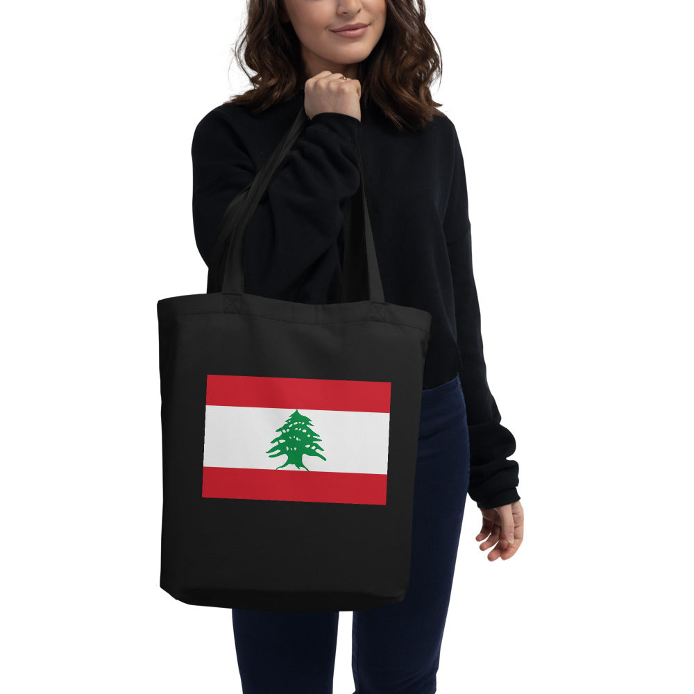 National Flag Tote Bags - Collection 2 Lebanon tote-black