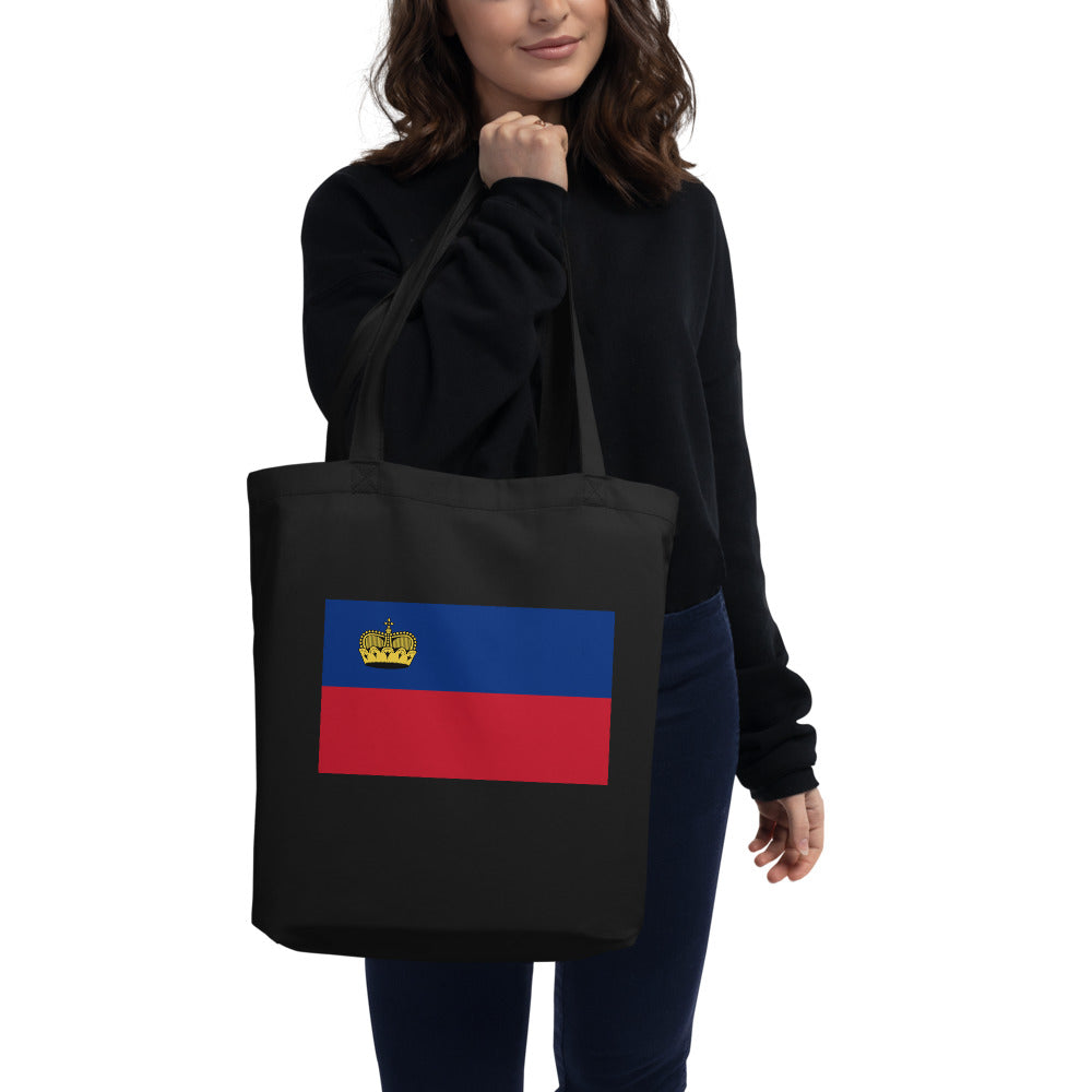 National Flag Tote Bags - Collection 2 Liechtenstein tote-black
