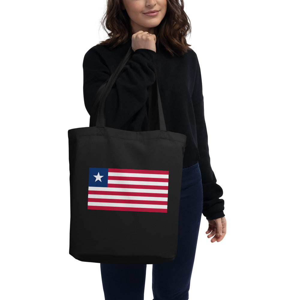 National Flag Tote Bags - Collection 3 Liberia tote-black