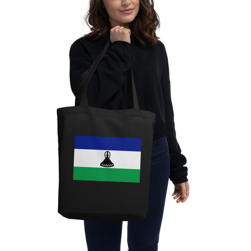 National Flag Tote Bags - Collection 3 Lesotho / One size / Black