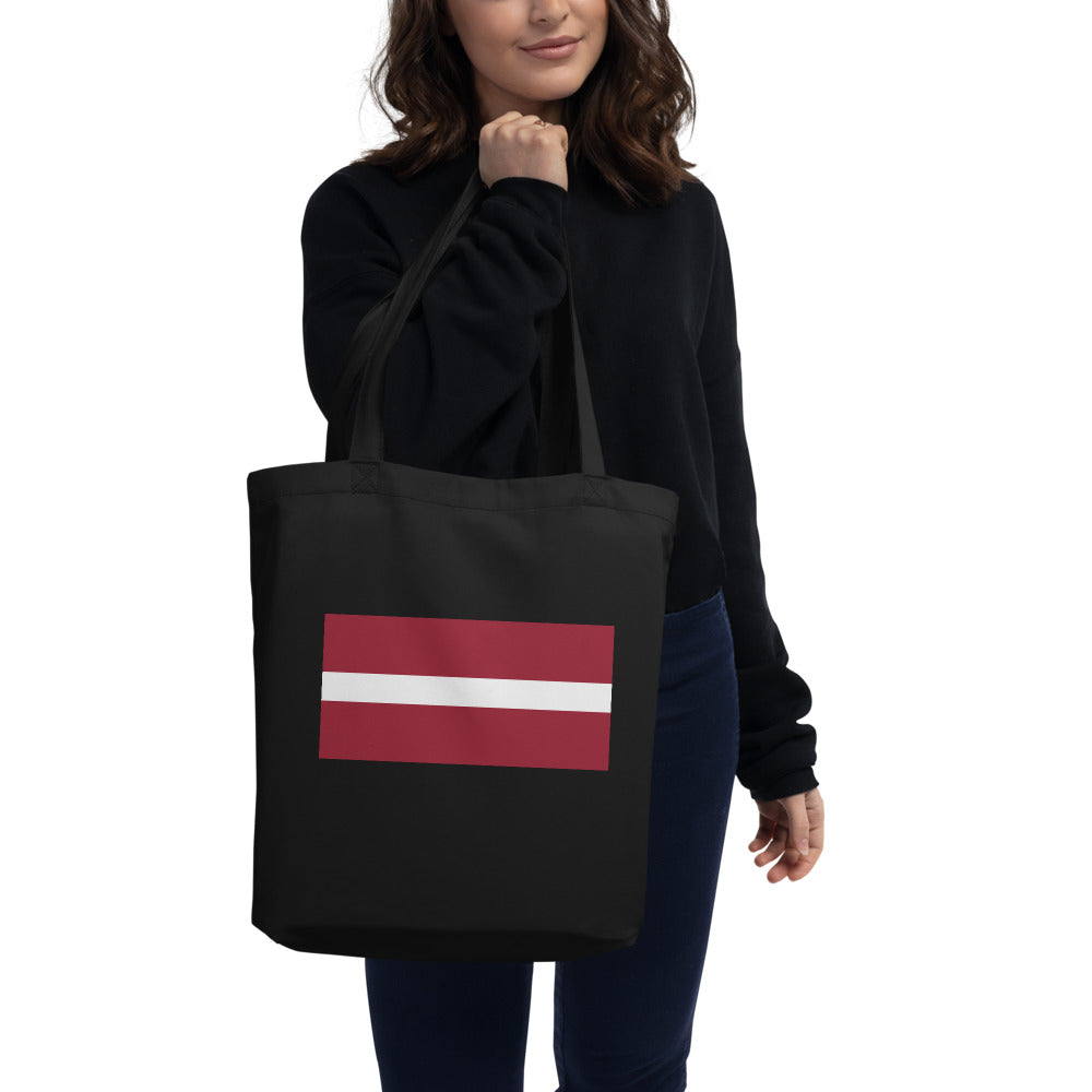 National Flag Tote Bags - Collection 3 Latvia tote-black