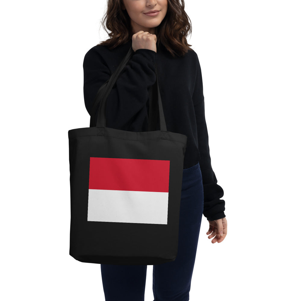 National Flag Tote Bags - Collection 3 Monaco tote-black