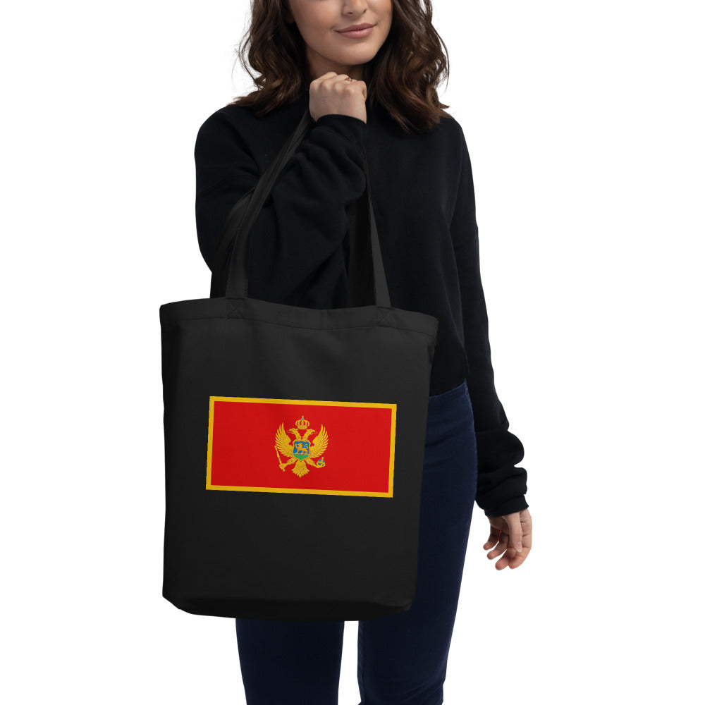 National Flag Tote Bags - Collection 3 Montenegro tote-black