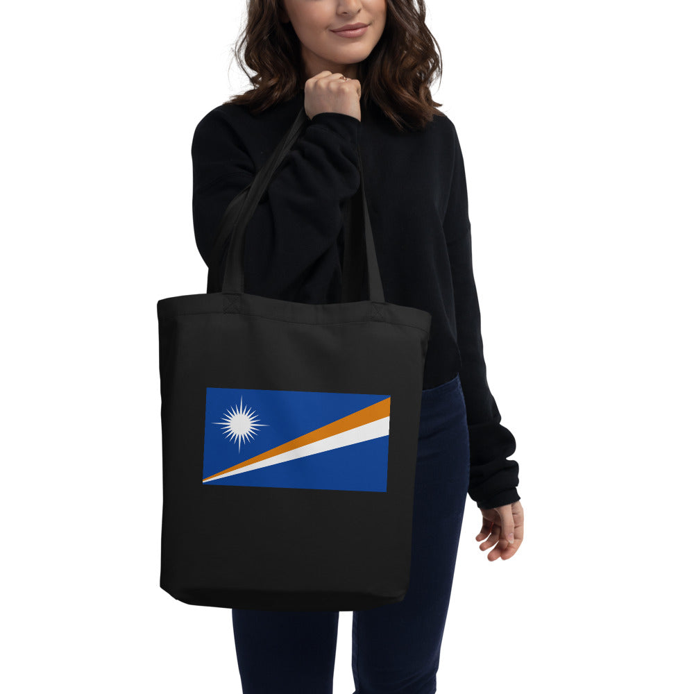 National Flag Tote Bags - Collection 3 Marshall Islands tote-black