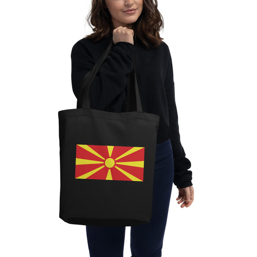National Flag Tote Bags - Collection 3 North Macedonia / One size / Black